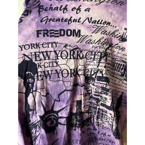 Susan Lawrence Purple & Black Tee Americana Freedom United States 3/4 Sleeve Tee - Picture 6 of 6